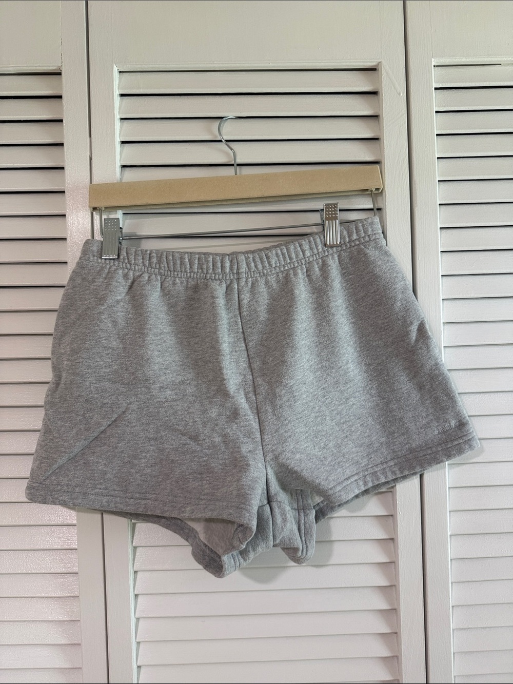 Gray Aritzia Cozy Sweat Fleece Lounge Shorts with Stretch Waist
